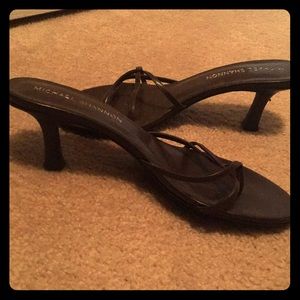 Low heels with straps.